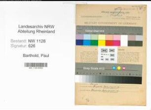 Entnazifizierung Paul Barthold , geb. 08.04.1900 (Polizist)