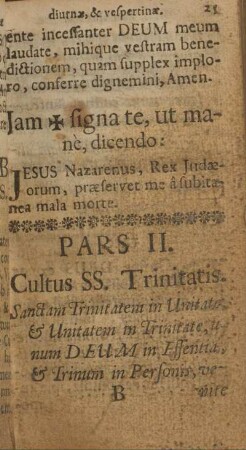 Pars II. Cultus SS. Trinitatis.