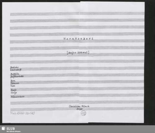Hornkonzert - Mus.15480-ZZ-569 : Coro maschile, instr (9)