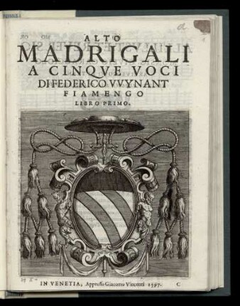 Federico Wynant: Madrigali a cinque voci. Alto