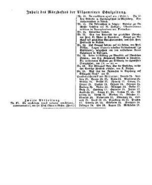 Inhaltsverzeichnis der Allgemeinen Schulzeitung : [März 1827, Heft 17 - 25]