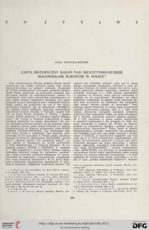 Zarys historyczny badań nad bizantyńsko-ruskimi malowidłami ściennymi w Polsce