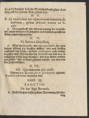 Pars. III. Sanctio.