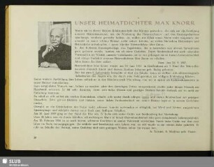Unser Heimatdichter Max Knorr