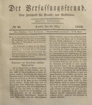 № 25. Cassel, den 28. März 1832.