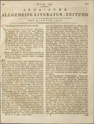 Num. 22. Den 25. Januar 1805