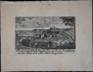 Prospekt der Graefl. Reuss. Plauis. Stadt Hirschberg an der Saale, von Süd-West anzusehen