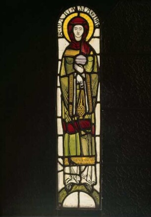 Vision des heiligen Bernhard vor dem Gekreuzigten, sein Salve Regina im Dom zu Speyer und in der Scheinkuppel das Pfingstfest