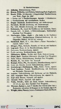 b) Handzeichnungen (Nr. 325-355)