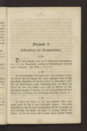 Abschnitt 5. Instructionen für Locomotivführer.