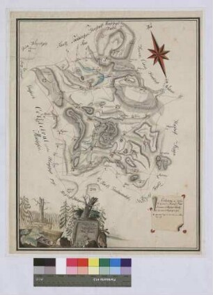 Situationskarte der Herrschaften Haid, Pernartitz und Elsch (Inselkarte)