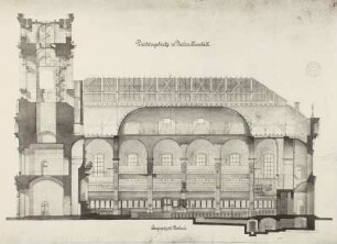 Längsschnitt Dreikönigskirche : Dresden-Neustadt. Dreikönigskirche. Längsschnitt von J. G. Bornemann