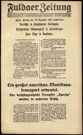 Ausgabe vom Freitag, den 29. Dezember 1916.