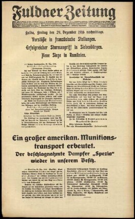 Ausgabe vom Freitag, den 29. Dezember 1916.
