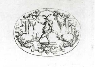 Groteske mit Zwerg : Groteske mit Zwerg. Aus: Inventions chinoises III, Blatt 28. Kupferstich; 145 x 209 mm. Dresden: Kupferstich-Kabinett in B 1156, 2 (III)