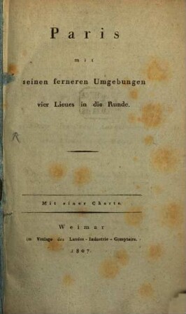 Paris mit seinen fernern Umgebungen