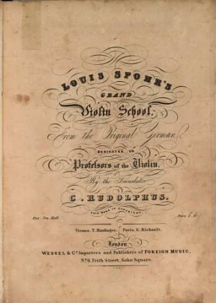 Louis Spohr's Grand Violin School : From the Original German