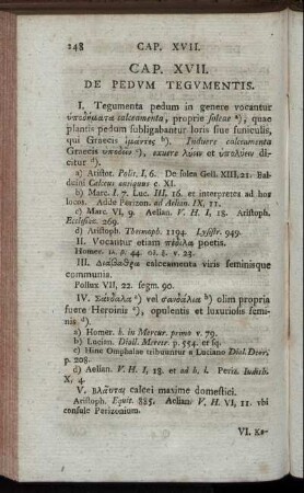 Cap. XVII. De Pedum Tegumentis – Cap. XVIII. De Funerum Ac Sepulturae Ritibus, Et Primo De Ritu Observato In Moribundis