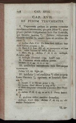 Cap. XVII. De Pedum Tegumentis – Cap. XVIII. De Funerum Ac Sepulturae Ritibus, Et Primo De Ritu Observato In Moribundis