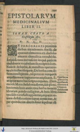 Epistolarum Medicinalium Liber II.