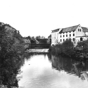 Bautzen. Spree. Blick von der Spreegasse flußaufwärts nach Westen
