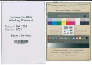 Entnazifizierung Bernhard Baaten , geb. 13.10.1896 (Finanzangestellter)