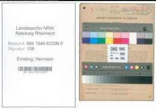Entnazifizierung Hermann Ernsting , geb. 14.04.1916 (Geschaeftsleiter)