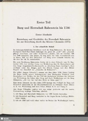 Erster Teil Burg und Herrschaft Rabenstein bis 1546