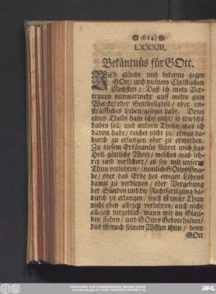 LXXXIII. Bekäntnüs für Gott.