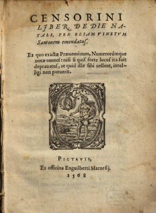 Coensorini Liber De Die Natali