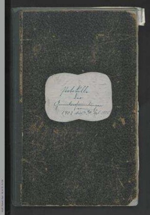 Protokolle der Generalversammlungen von 1902 bis 30. Sept. 1908
