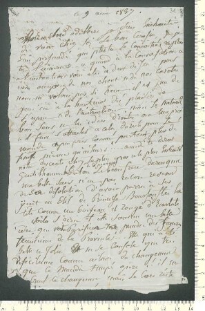 Brief von Madeleine de Chamisso an Adelbert von Chamisso