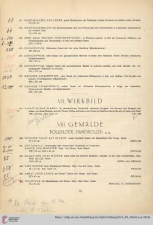 VIII. Gemälde, Rollbilder, Handrollen u.a. (Nr. 480-510)