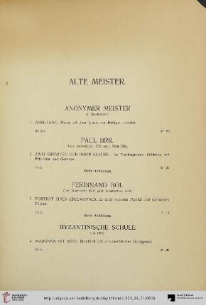 Alte Meister (Nr. 1-53)