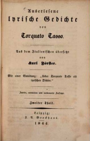 Auserlesene lyrische Gedichte, 2