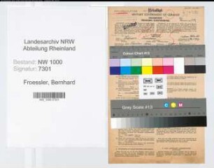 Entnazifizierung Bernhard Froessler, geb. 26.02.1896 ()