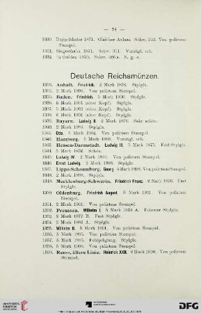 Deutsche Reichsmünzen (Nr. 1333-1365)