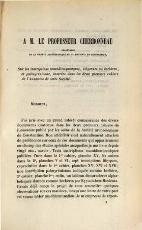 Annuaire de la Société Archéologique de la Province de Constantine. 1856/57