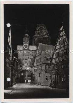 Winterlandschaft, Rothenburg ob der Tauber, Markusturm, Röderbogen