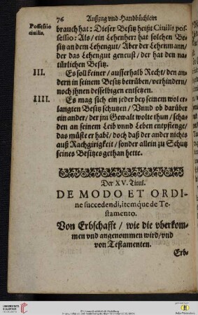 Der XV. Titul