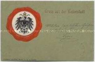 Postkarte mit preußischem Wappen