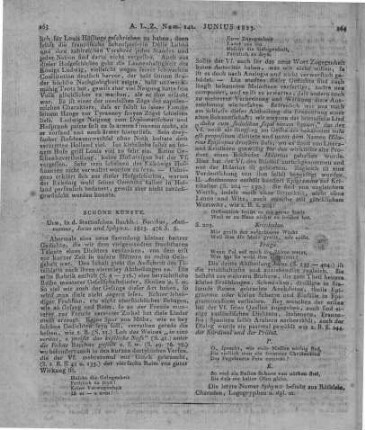 [Haug, F.]: Bacchus, Anti-Momus, Jocus und Sphynx. Ulm: Stettin 1823