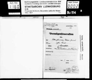 Ottenheimer, Elias *24.04.1846 Ottenheimer, Julchen geb. Kaufmann *12.12.1867 1942 dep. [22.08. nach Theresienstadt, dort gest. 04.10.1942] Wohnort: Bonfeld, Eschenau