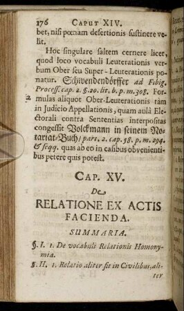Cap. XV. De Relatione Ex Actis Facienda.