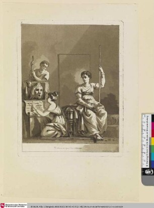 Peinture antique d'Herculanum; [Schauspieler hinter den Kulissen]