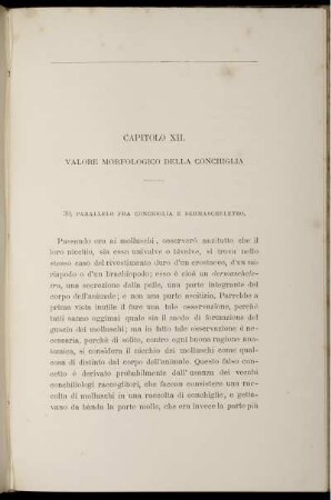 Capitolo XII. Valore Morfologico Della Conchiglia.
