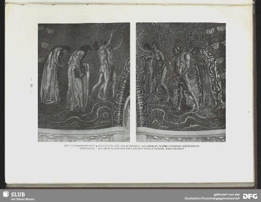 Ausschnitte aus dem Mosaikbild des Chors im protestantischen Kirchenraum