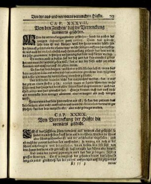 CAP. XXXVIII. Von den Zeichen / daß die Verrenckung auswärts geschehen.