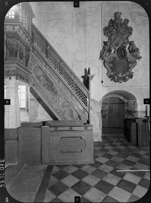 Reichenbach/O.L. Johanneskirche (Wiederaufbau 1674). Logenbau