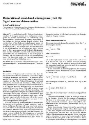 Restoration of broad-band seismograms (Part II): Signal moment determination